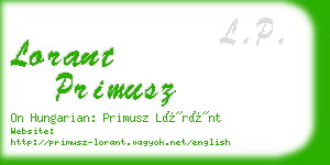 lorant primusz business card